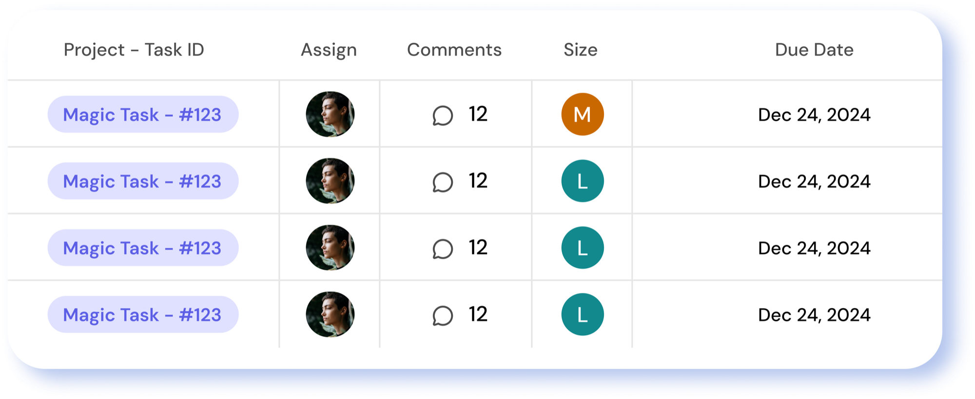 MagicTask focused task list