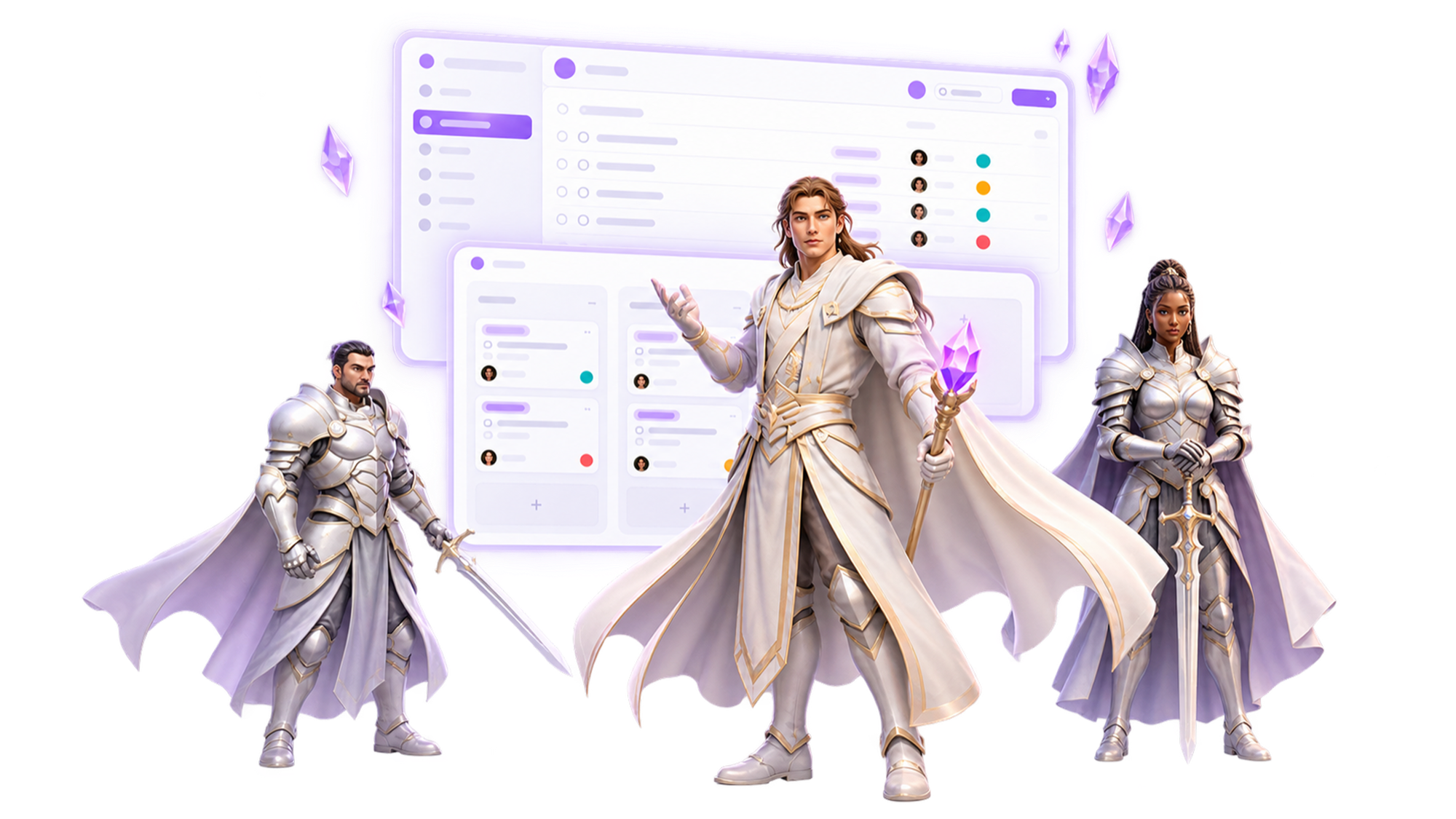 A MagicTask team standing in front of their workspace