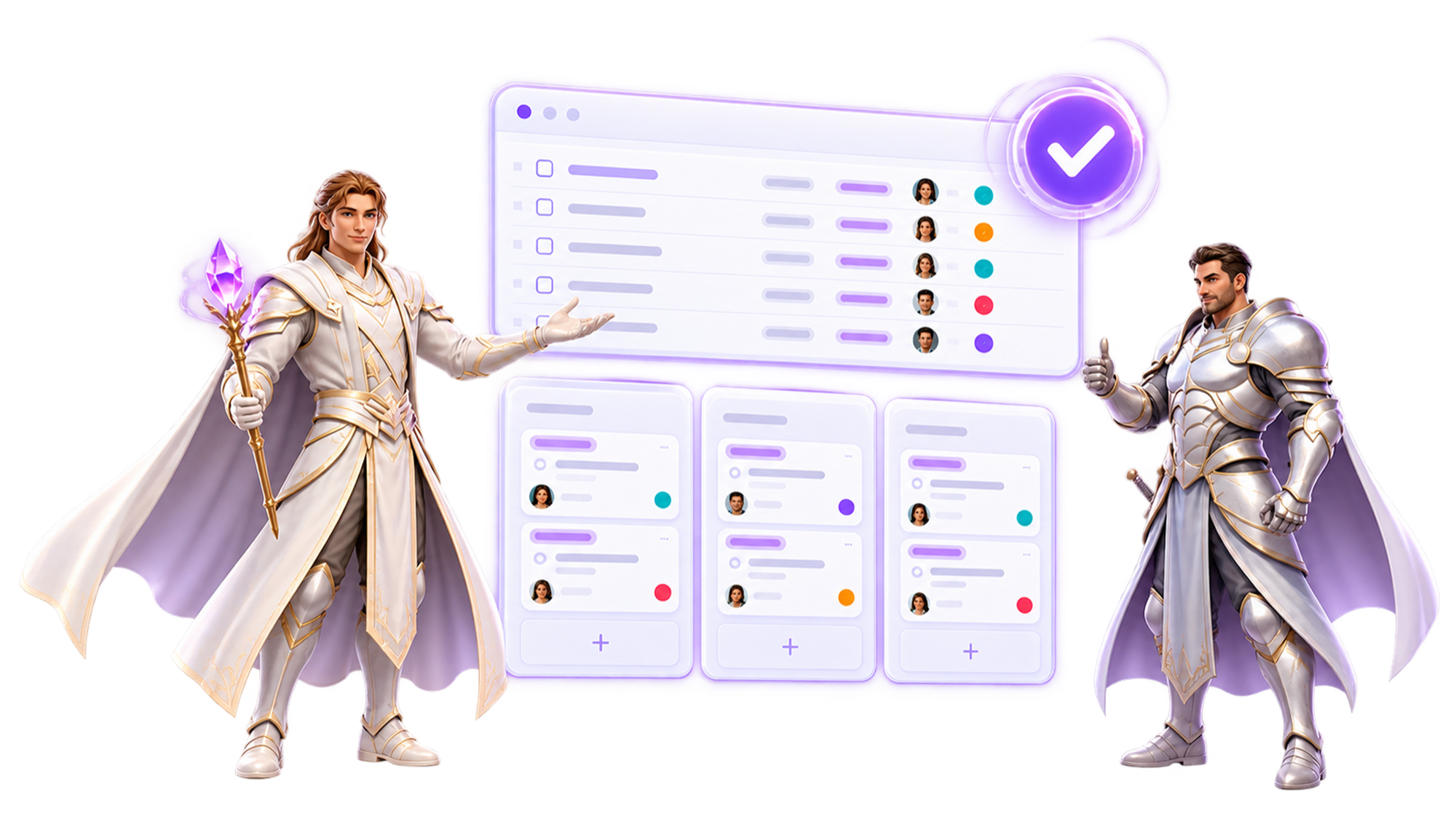 MagicTask team members presenting a completed workspace