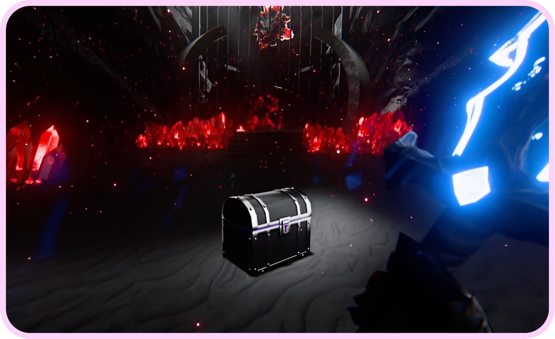 A Dungeon boss encounter with a treasure chest