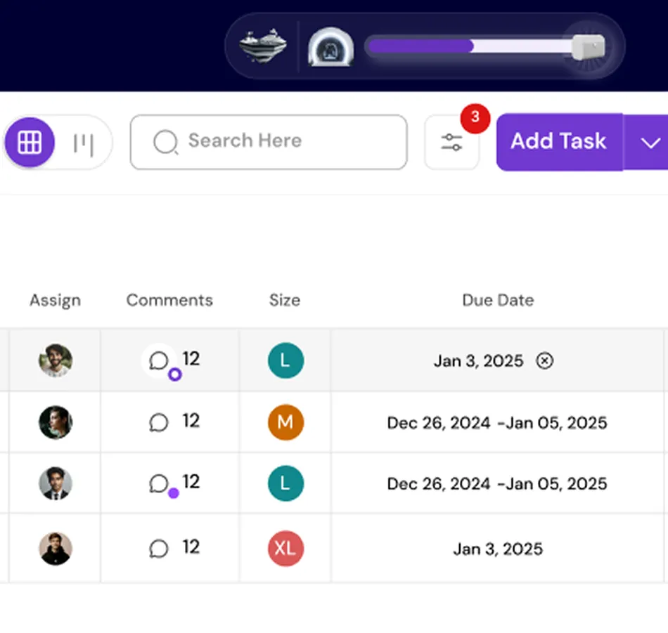 MagicTask collaboration list view