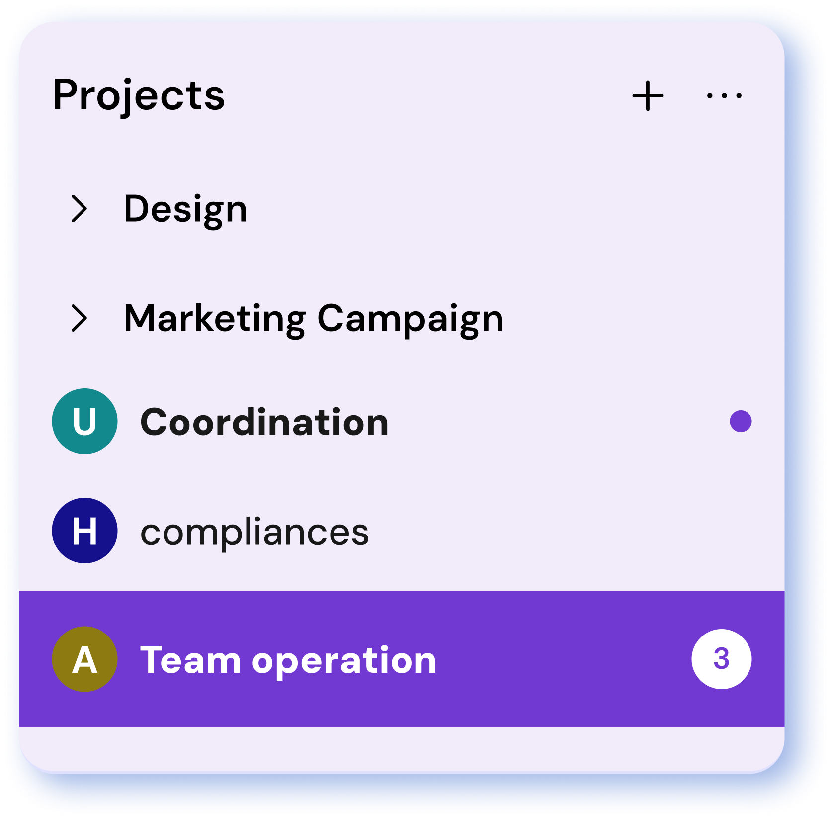 MagicTask projects list for healthcare coordination teams