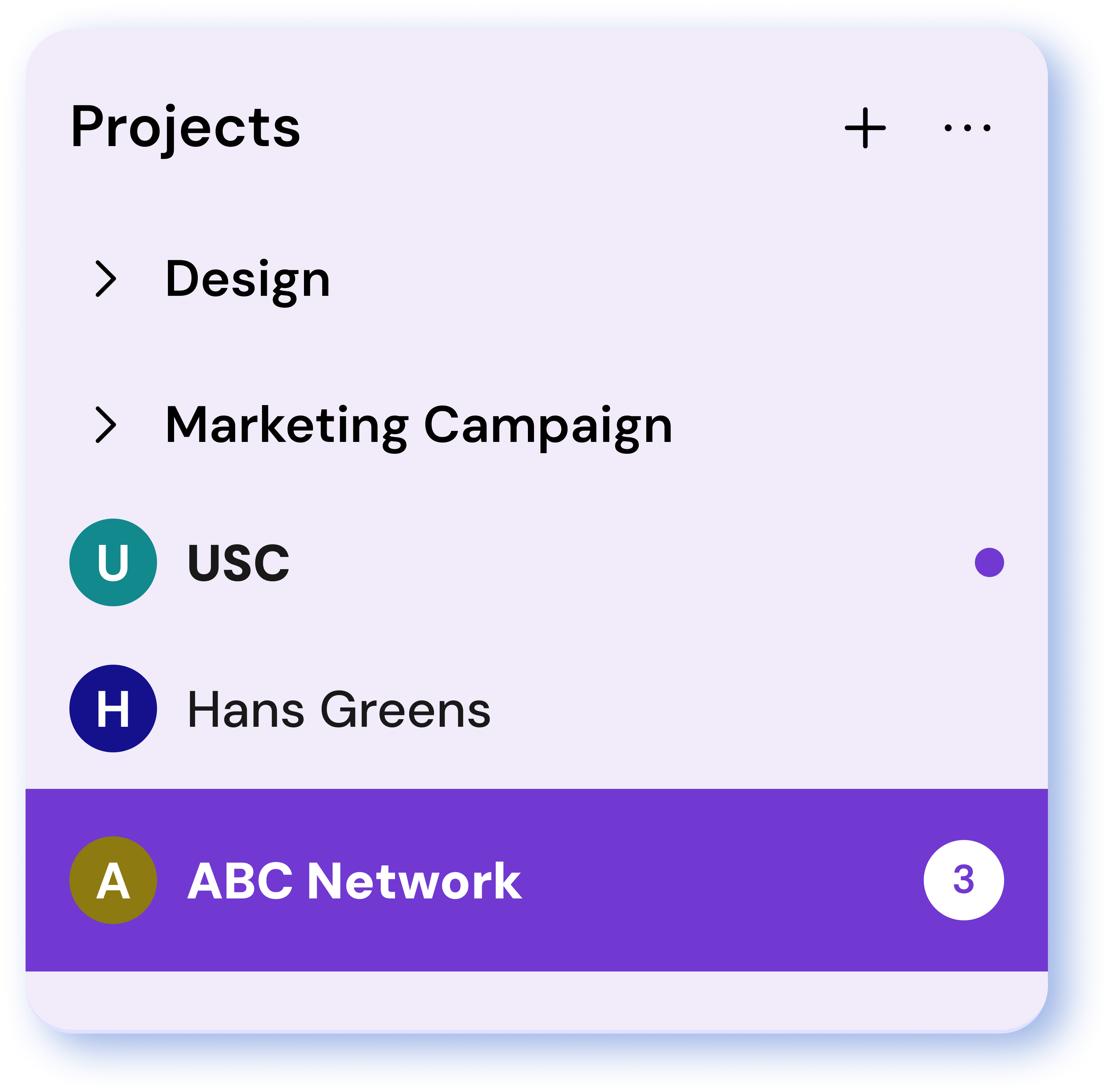 Campaign projects organized in MagicTask
