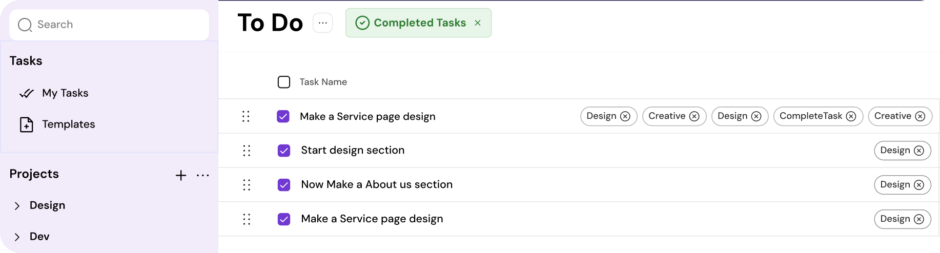 Templates Interface