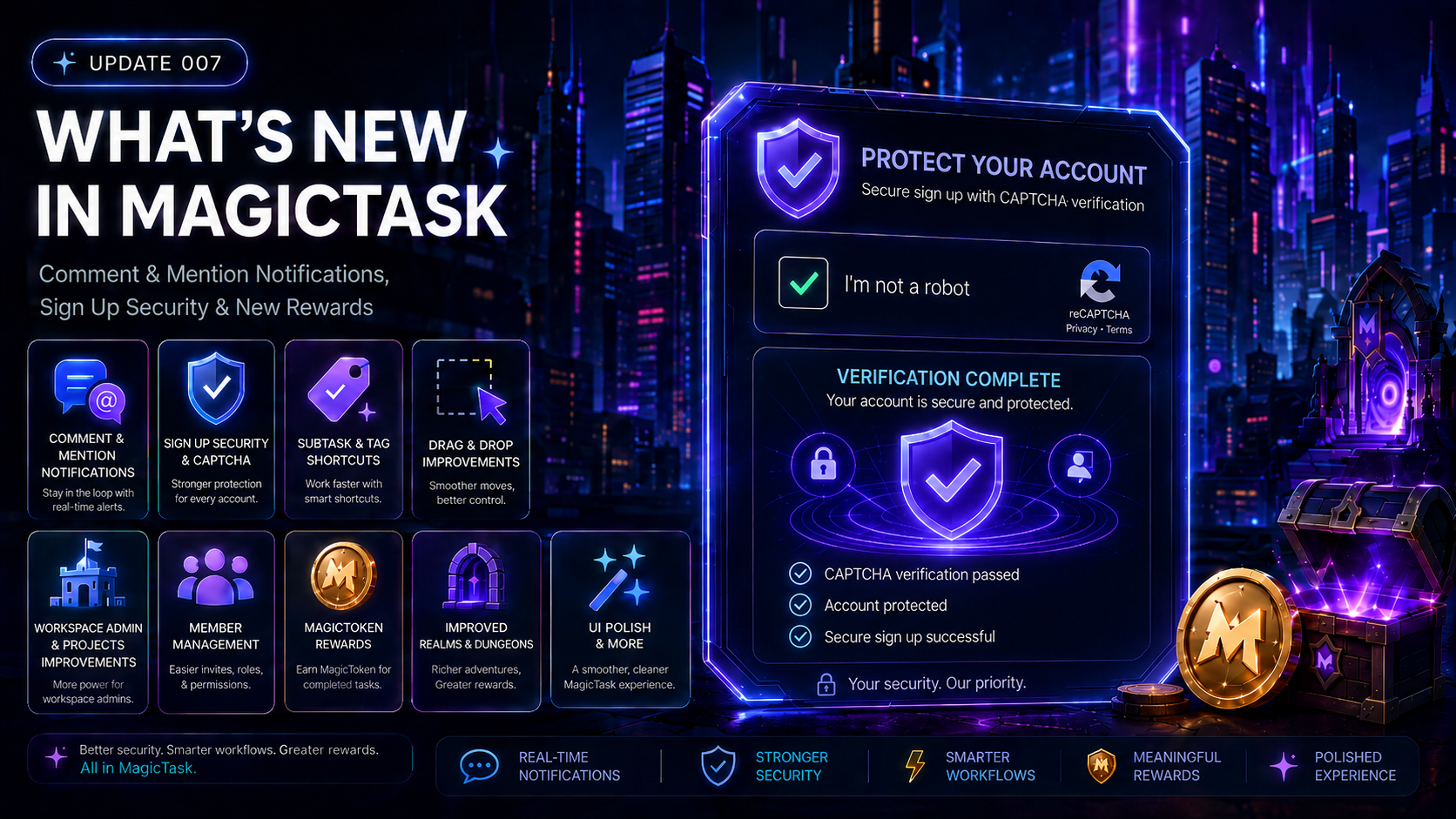 MT V3 Update 007: Comment & Mention Notifications, Sign Up Security & New Rewards